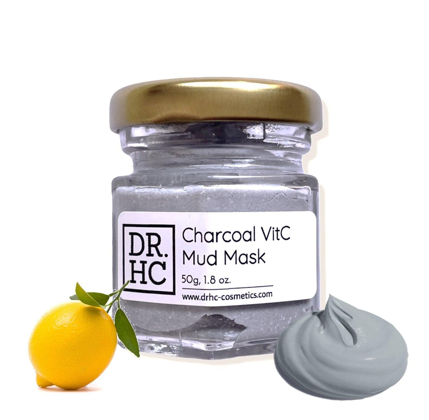 DR.HC Charcoal VitC Mud Mask (50~60g, 1.8~2.1oz) (Exfoliating, Skin brightening, Detoxifying, Pore Shrinking, Anti-black head...)